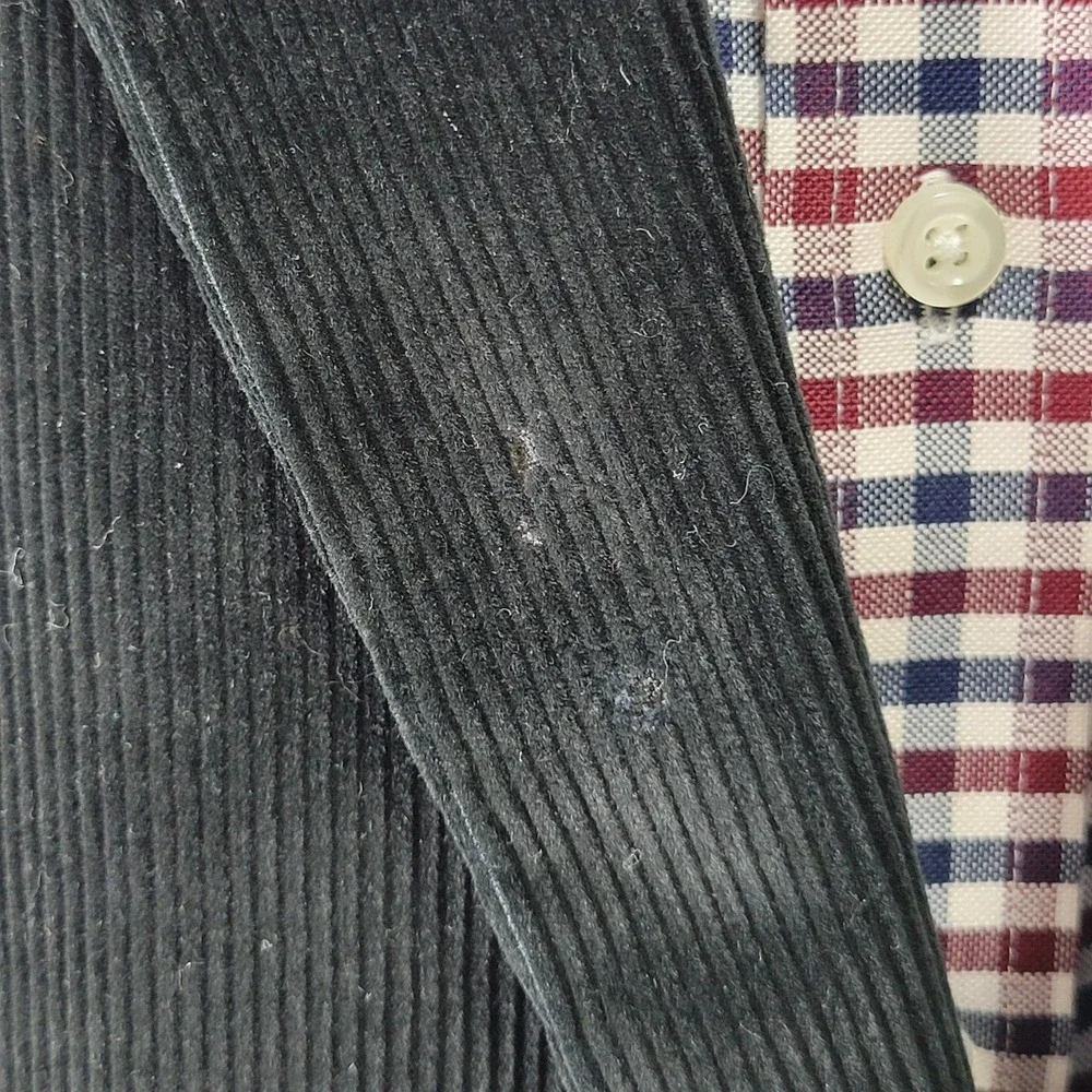 Saddlebred Men's Sport Coat Blazer‎ Two Button Black Corduroy Cotton Size 48L